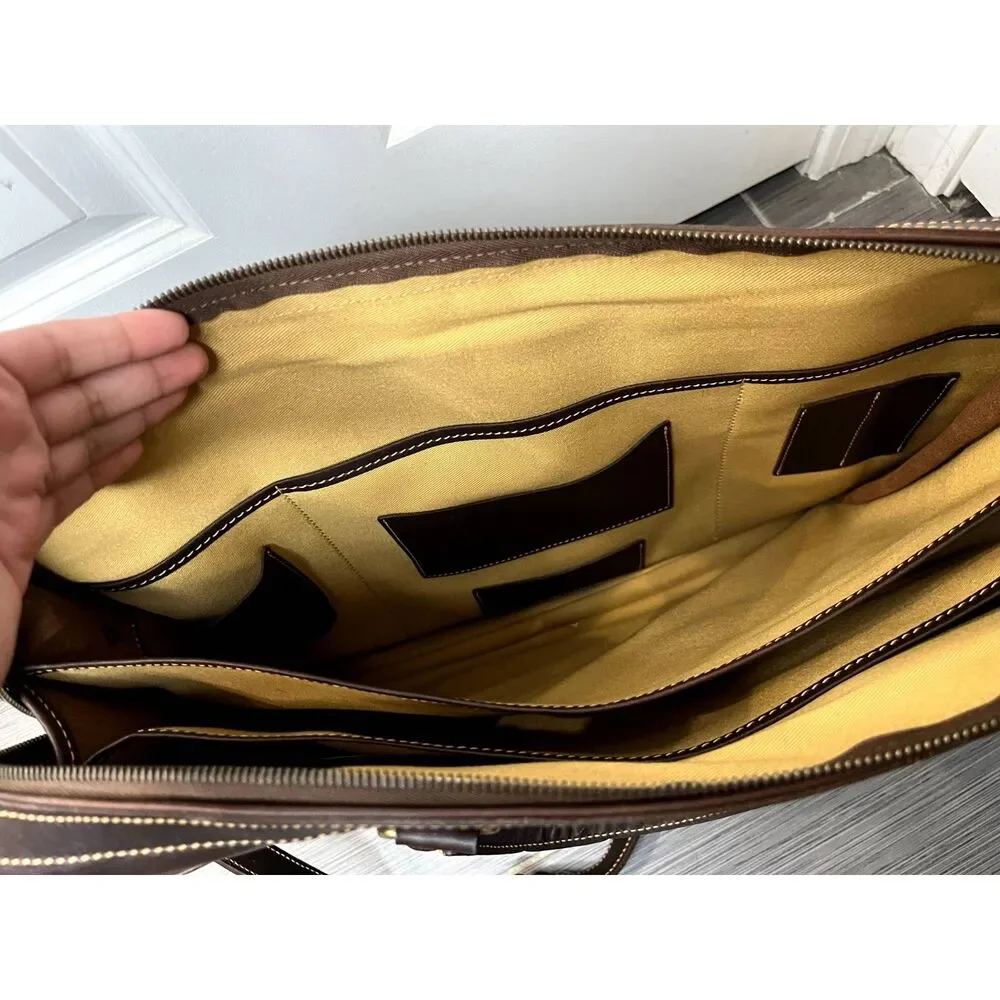 Tusting Levenger Marston Leather Ziptop Briefcase Messenger Bag